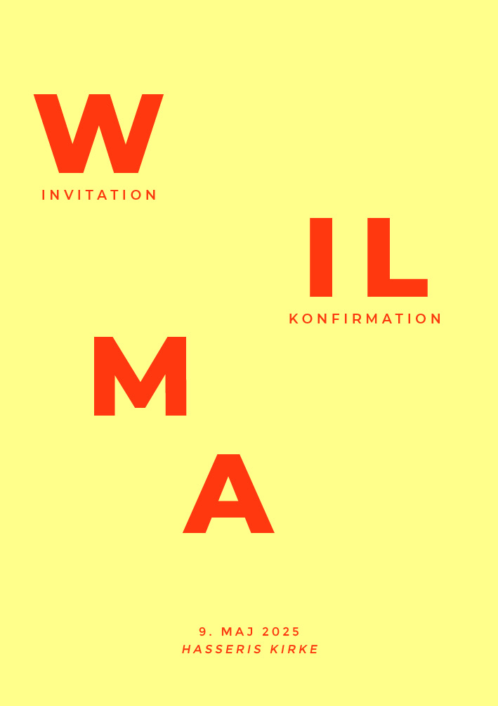Invitationer - Wilma Konfirmation
